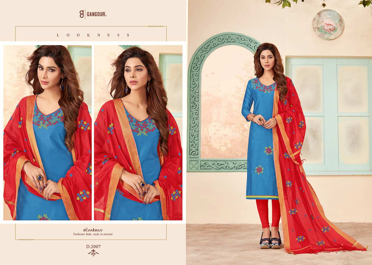 Gangour Blossom Vol 2 Long Slub Casual Wear Suits Gangour Blossom Vol 2 Long Slub Casual Wear Suits